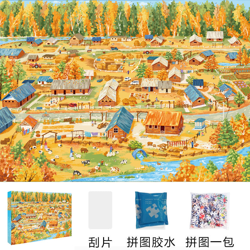 Puzzle adult version 1000 pieces decompression healing system Chinese style flat assembly toy girl puzzle birthday gift