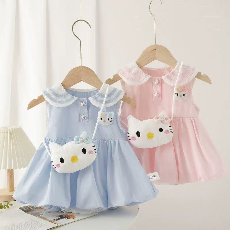 Summernew arrival cartoon baby girl bag butt skirt 100 days sweet baby clothes triangle romper summer clothes one year old romper