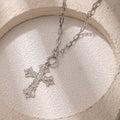 Hollow cross necklace wholesale fashionretrofashionaccessible luxuryniche style diamond accessorieseleganteasiest for match clavicle chain