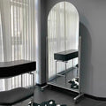 Stainless steel full-length mirror, floor mirror, clothing store mirror, mobile dressing mirror, mobile stainless steel fitting mirror
