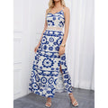 code new arrival  original women's elegancecut out waist exposed printingdress