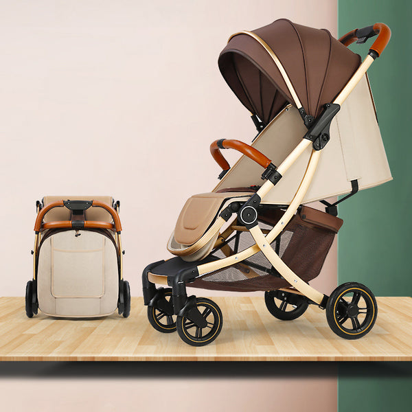 Baby stroller, light and reclining, foldable children's stroller, shock-absorbing four-wheel baby stroller, mixed wholesale