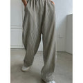 cross-border code new arrival  original women's drawstring stripesloosecasual pants