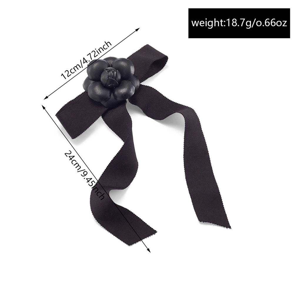 European and american cross-border retro black ribbon bow hair clip - elegant, minimalist, and high-end hair accessory for women