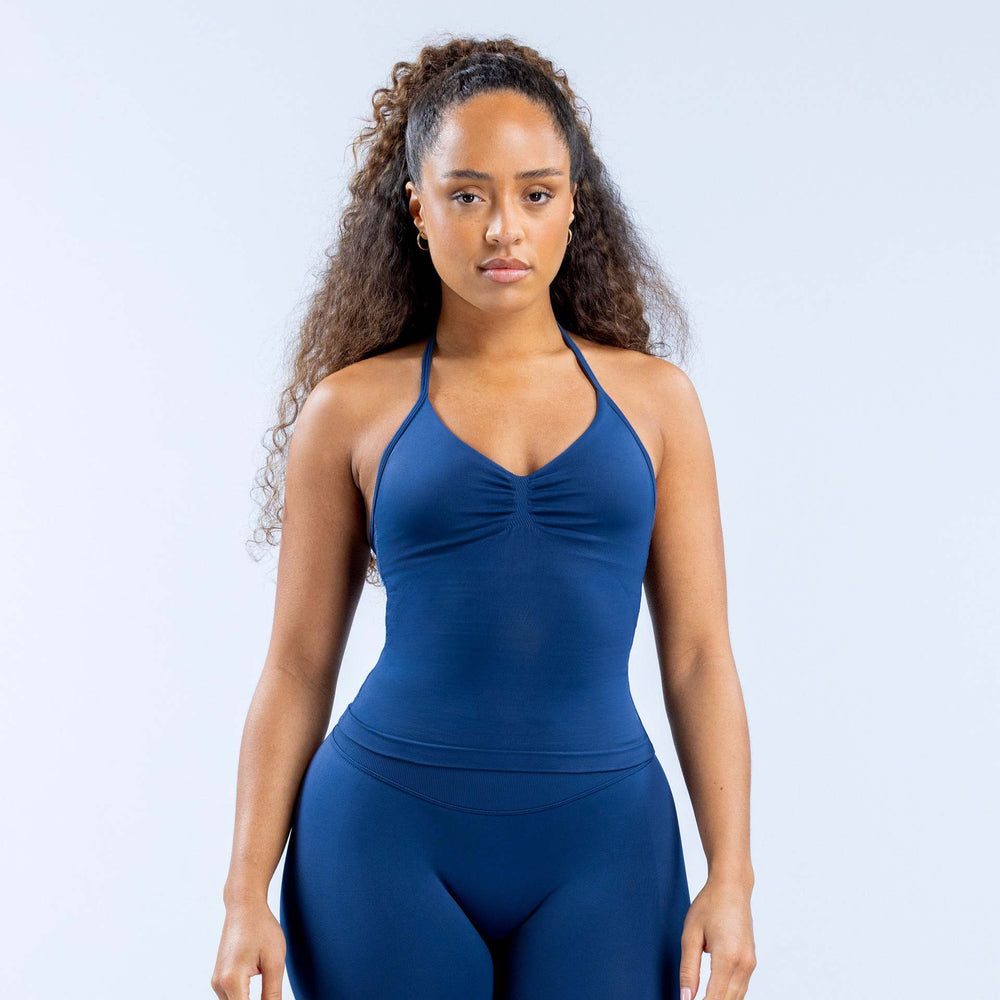 Dfyin stock cross-border high-elastic halter back tight long vest fitness sports vest detachable bra