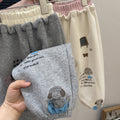 Girls' spring new arrivals: cute printed casual sweatpants, stylish and versatile joggers for baby girls, korean style trendy kids' clothing