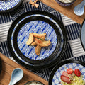 Japanese retro ceramic western dinner plate steak plate restaurant home hand-painted wave pattern unique ceramic sample room display plate