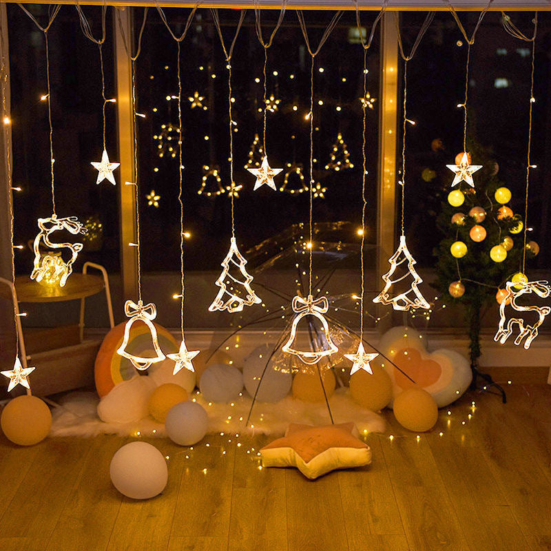 Christmas decoration star lights flashing lights string lights gypsy Christmas tree decoration room layout window pendants
