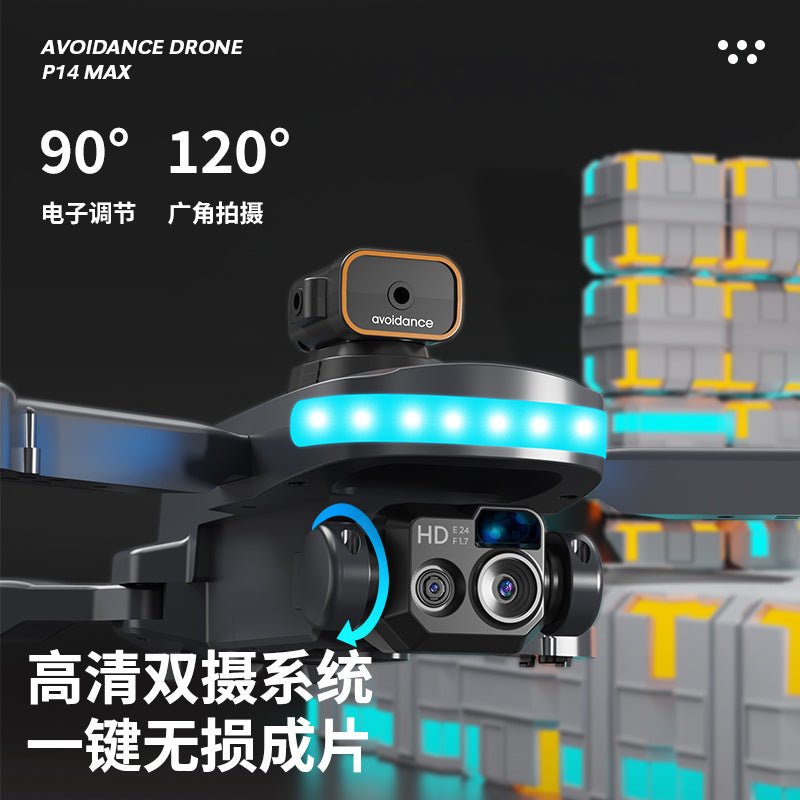 p14 drone - hd aerial photography, foldable quadcopter, optical flow hovering, obstacle avoidance, remote control aircraft toy