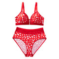 fashionsexyheartplus sizeintimatessuit women's wireless plaidprinting mesh patchwork big breast intimates