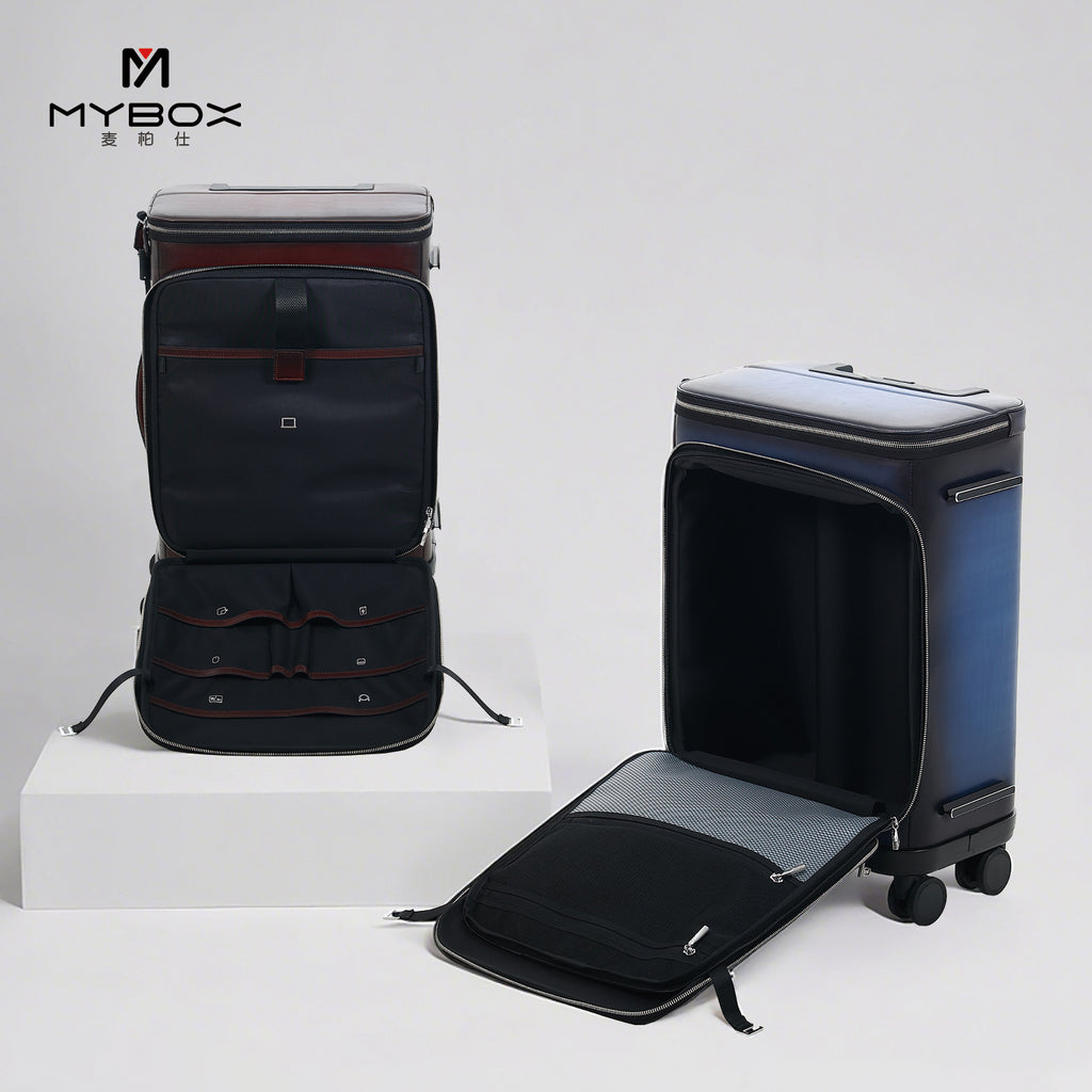Mybox all-leather trolley case 24-inch universal wheel light luxury business suitcase wear-resistant large-capacity suitcase