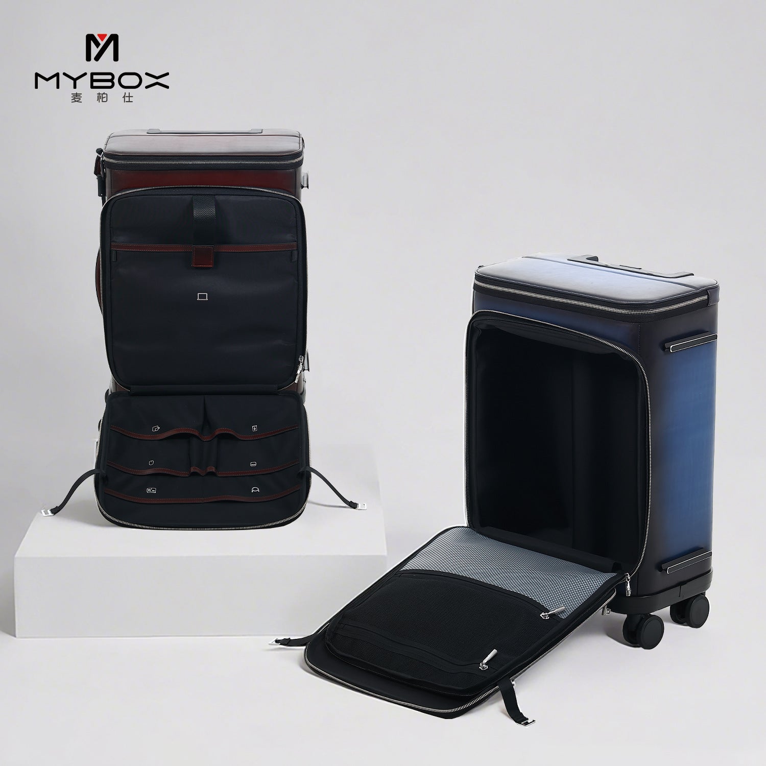 Mybox all-leather trolley case 24-inch universal wheel light luxury business suitcase wear-resistant large-capacity suitcase