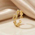 popular internet celebrity style fashionable copper inlaid zirconium knot ring for women, accessible luxury niche versatile open adjustable jewelry