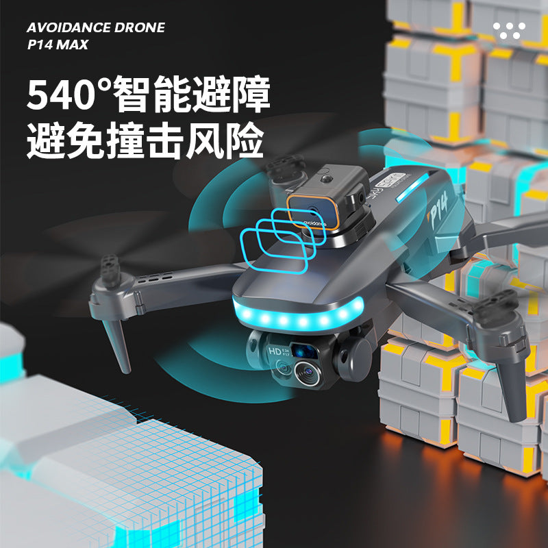 p14 drone - hd aerial photography, foldable quadcopter, optical flow hovering, obstacle avoidance, remote control aircraft toy