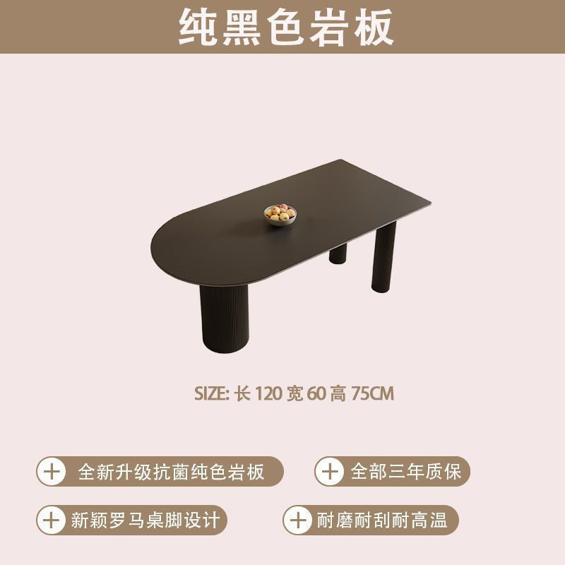 Rock slab dining table for homesmall apartmentaccessible luxurycasual rectangular dining island marble dining table and chair combination