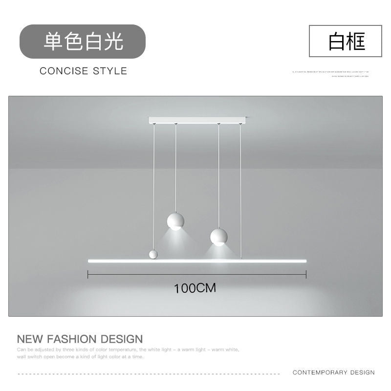 Creative restaurant light led chandelier simple modern master bedroom light long dining table bar Zhongshan Lighting Direct Sales Factory