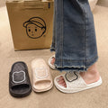 2024new arrival women's summer cartoon big bear home thick sole one-word casual beach slippers for women
