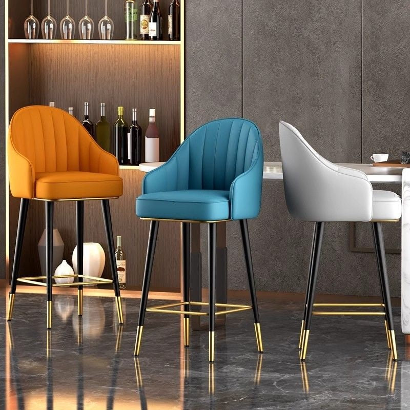 Accessible luxury bar chair front desk bar chair modern casual high stool bar chair for home comfortable sitting back chair
