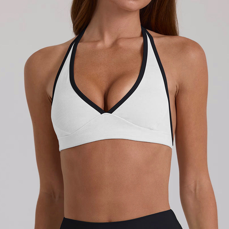 New arrival yoga clothes high waist hip lifting and abdominal control shorts three-quarter pants suspenders beautiful back running sports intimates bra suit
