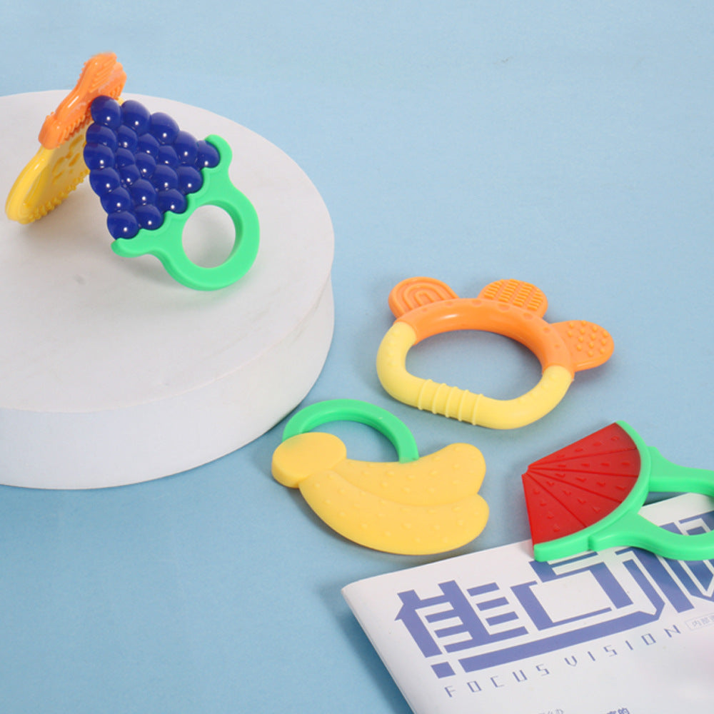 Baby fruit flat toothpaste 3 months grinding stick food grade silicon biting glue baby teething toy significant other