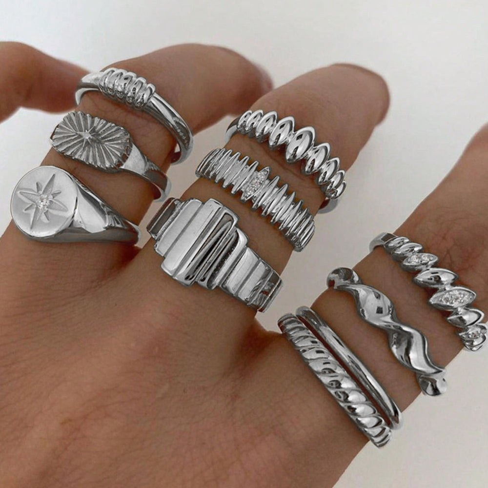 Customized rings retro diamond jewelry ring set women's niche high-end accessories men's light luxury hand jewelry