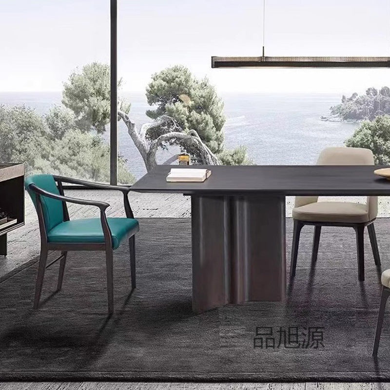 Chinese-style wabi-sabi wind solid wood dining chair study book chair backrest tea chair high-end retro leather reception negotiation chair