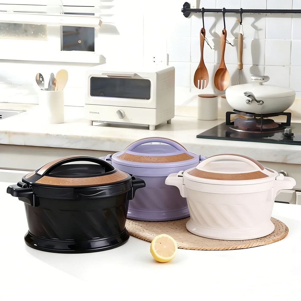 Export cross-border stainless steel thermal pot large capacity thermal rice bucket double layer pot 3pcs food warmer