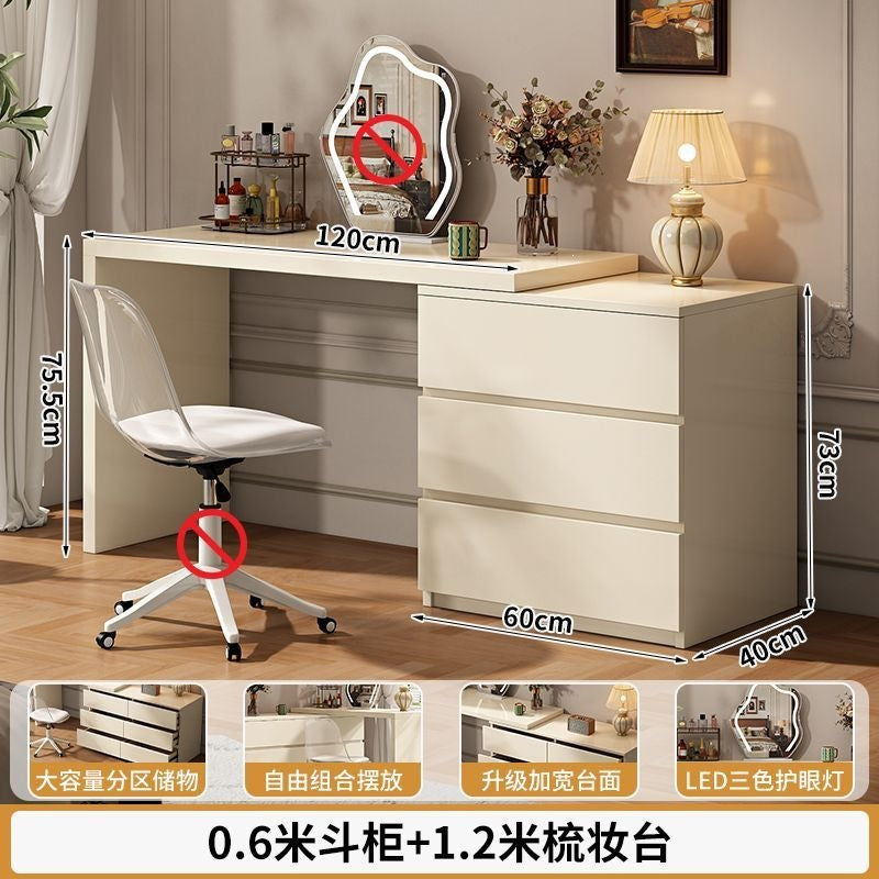 French cream style bedroom vanity table all-in-one chest of drawers dressing table bed end storage cabinet corner table small apartment with drawers