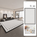 Carpet living room 2026 new french style black and white grids waterproof washable bedroom bedside sofa floor mat