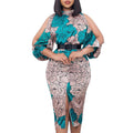 fashion african women's digital printing long sleeves waist bag hip professional style fashion dress special price