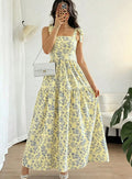 european and american summer  bohemian print sundress