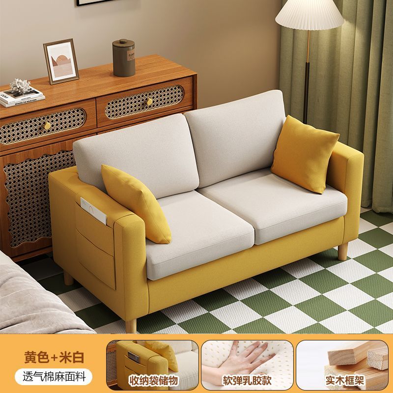 Small apartment convertible sofa bed with storage, suitable for living rooms, offices, bedrooms, apartments, rentals, and rental properties. simple fabric sofa