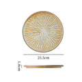 Stylishretro creative ceramic tableware kiln turned flat plate restaurant hotel stoneware western food steak plate japanese round plate