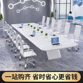 Saint li white lacquer conference table - long table, minimalist modern style, large conference room table and chair set, rectangular office desk