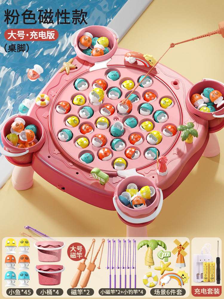 Electric magnetic fishing game - early education, educational, musical, interactive pretend play toy for boys and girls - wholesale gifts