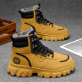 Men's martin boots high-top winter fleece-lined warm cotton shoes outdoor waterproof non-slip shearling northeast snow boots