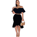 supply of african women's clothing pure color off-shoulder pattern fashion style grids waist bag hip v neck short-sleeved evening dress special price