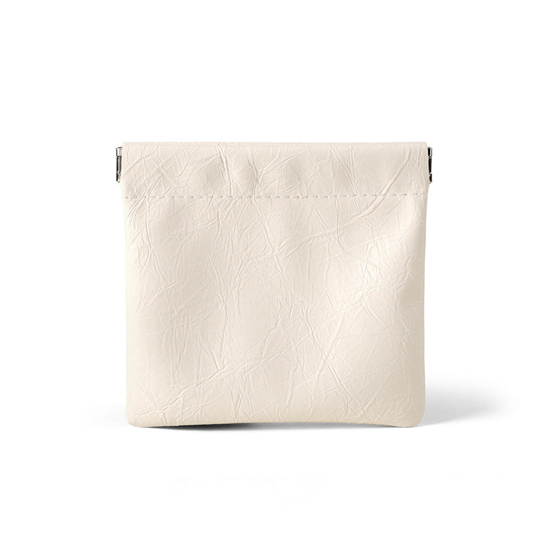 New retro shrapnel automatic tight mouth storage bag simple mini earphone bag small mouth red envelope portable change bag