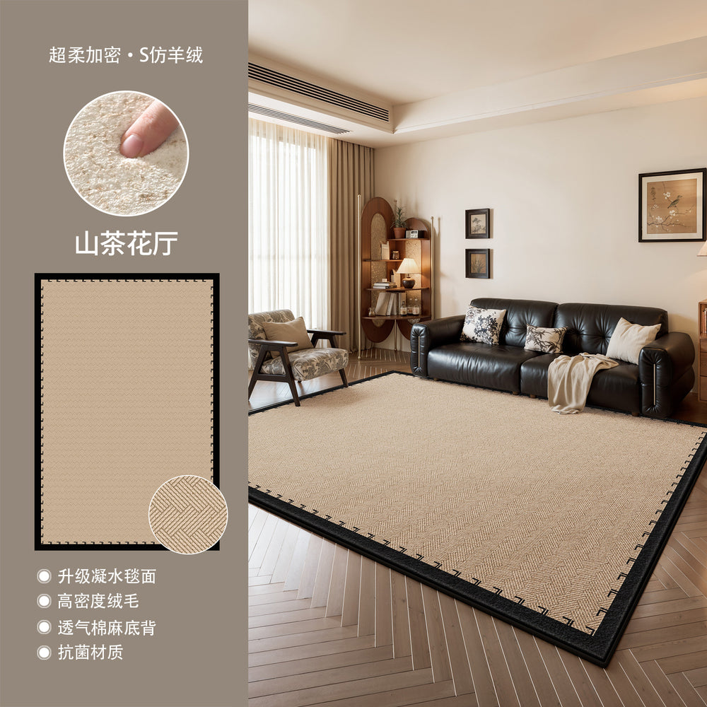 Carpet living room green new arrival medieval style stain-resistant waterproof floor mat no-wash and wipeable classy bedroom bedside floor mat