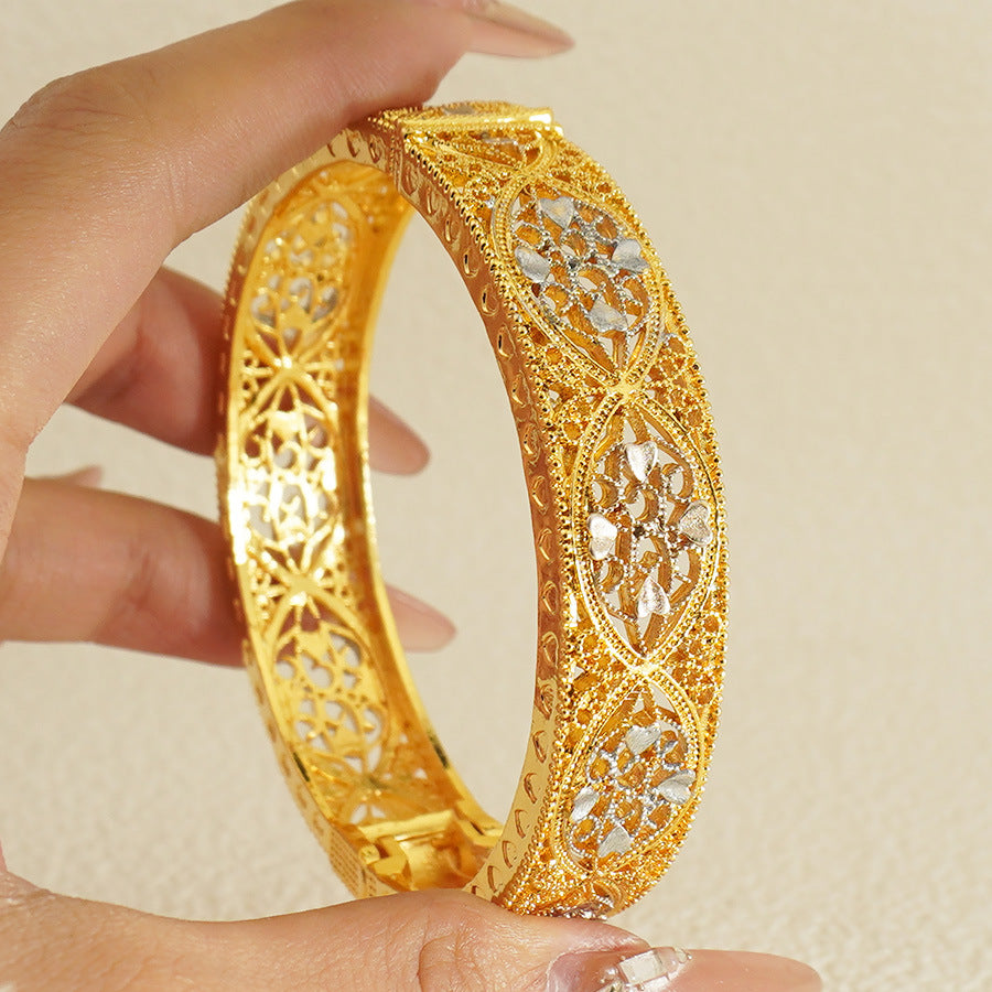Gold, silver, rose gold middle eastern ethiopian bangle dubai women's fashion jewelry bridal wedding gift