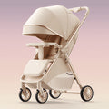 Baby stroller - reclining, ultra-lightweight, portable, foldable, easy-to-assemble, four-wheel, newborn & infant, two-way pushchair