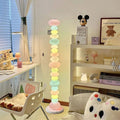 Candy string rainbow floor lamp - creative macaron colorful bedroom table lamp - glass living room stackable sugar ambient light