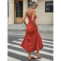 cross-border standard code  independent station 1688elegance asymmetric slit suspender longdress