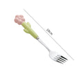 Creative stainless steel cutlery with ceramic handles - kids' dessert forks, multi-purpose western dinnerware, sunflower steak knife
