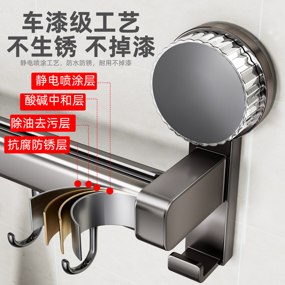 Suction cup kitchen hook punch-free hanging rod knife holder spatula spoon knife multi-functional storage rack wall-mounted storage