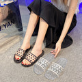 High-end transparent crystal slippers for women - summer bestseller, casual outdoor wear, home use, non-slip, odor-resistant, soft sole, fashionable crystal shoes