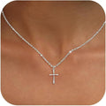 Amazon cross-border personalized women's cross necklace - exquisite and delicate chain jewelry - choker necklace - perfect gift for her