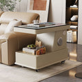Italian normcore smart movable coffee table sofa side table small apartment living room side cabinet wireless charging corner table small trolley
