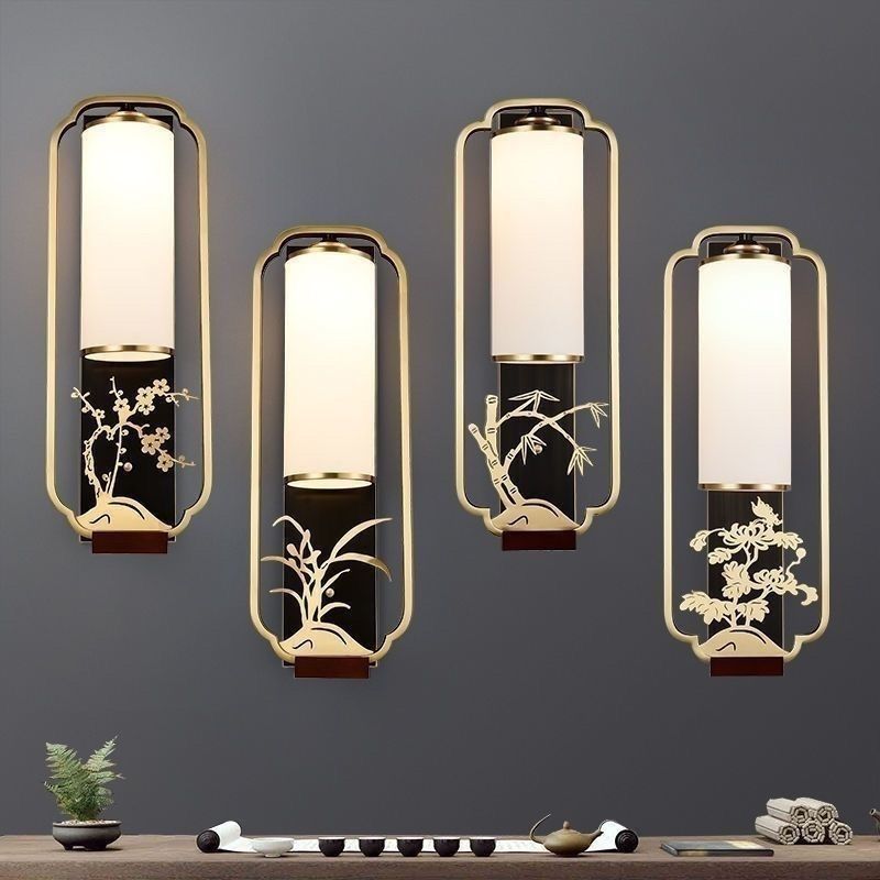 New chinoiserie  thin led wall lamp 3-5㎡ modern casual dining room bedroom aisle lamp tv background wall