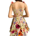 new european and american cross-border  independent station women's 3d floral embroidered bodycon sexy dress